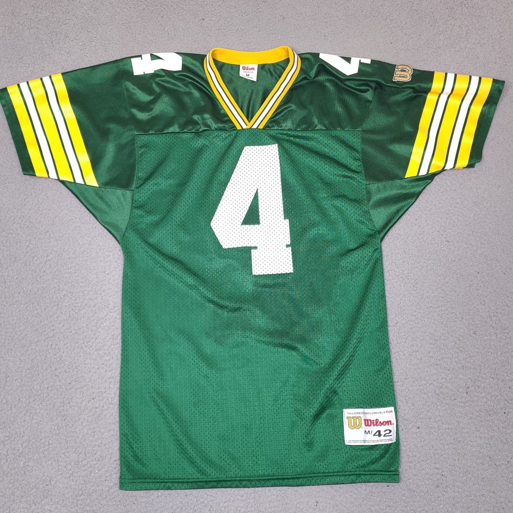 Vintage Wilson Brett Favre Green Bay Packers Jersey Mens Medium 42 Green USA